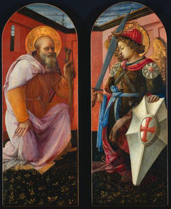 Pair of Panels from a Triptych: The Archangel Michael and St. Anthony Abbot by Filippo Lippi