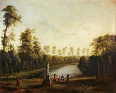 Parklandschaft mit dem Goldfischteich im Berliner Tiergarten I by Jacob Philipp Hackert