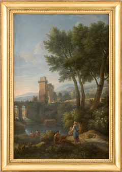 Paysage au pont by Jan Frans van Bloemen