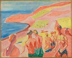 People Sunbathing in a Bay by Edvard Munch