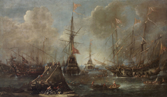 Port with Warships by Andries van Eertvelt