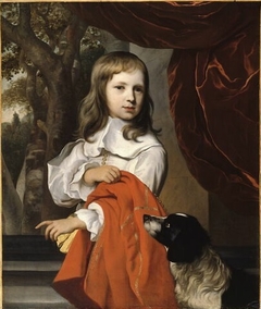 Portrait of a boy with a dog by Jacob van Loo