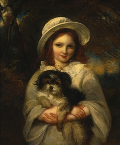 Portrait of a Girl with a Dog by Frederick Yeates Hurlstone