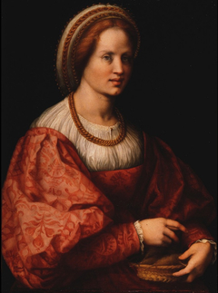 Portrait of a Woman with a Basket of Spindles by Andrea del Sarto