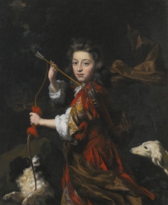 Portrait of a young nobleman as a hunter by Nicolaes Maes