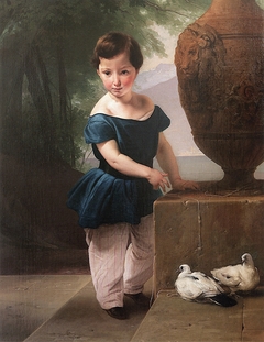 Portrait of Don Giulio Vigoni child by Francesco Hayez