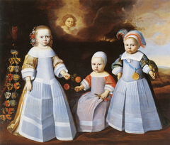 Portrait of Frederika, Edzard Jacob and Lambert Tjarda van Starkenborgh by Jan de Stomme