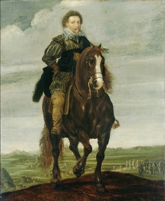 Portrait of Prince Frederick Henry on horseback by Pauwels van Hillegaert