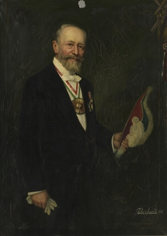 Portret van Richard K.H. Stiel, opperceremoniemeester Sociëteit Momus by Guillaume Eberhard