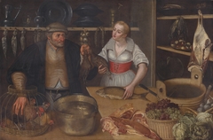 Poultry Seller (Market Scene) by Lucas van Valckenborch