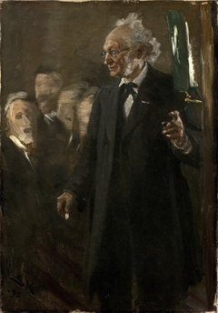 Professor i zoologi, Japetus Steenstrup holder foredrag by Peder Severin Krøyer