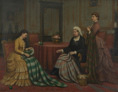 Queen Victoria, Princess Helena and Princess Beatrice Knitting Quilts for the Royal Victoria Hospital, Netley. by Alexander Melville