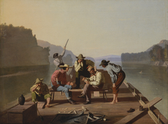 Raftsmen Playing Cards by George Caleb Bingham