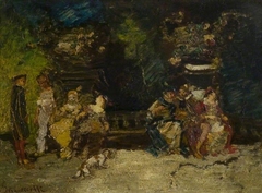 Réunion dans un parc by Adolphe Joseph Thomas Monticelli