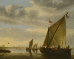 River Scene with a Ferry Boat by Aelbert Cuyp