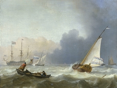 Rough Sea with a Dutch Yacht under Sail by Ludolf Bakhuysen