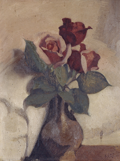 Rozen in Baardman vaasje licht rose fond by Willem Witsen