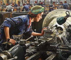 Ruby Loftus Screwing a Breech Ring by Laura Knight