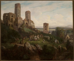 Ruins of the castle – merry-making in Tenczynek by Henryk Pillati