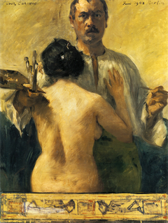 Selbstporträt mit Rückenakt by Lovis Corinth