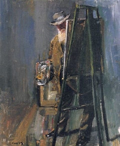 Self-Portrait by the Easel by Christian Krohg