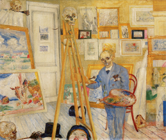 Skeleton Painter in his Studio by James Ensor