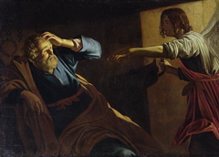 St. Pieter's release from prison by the angel by Gerard van Honthorst