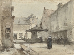 Stadspleintje by Johannes Bosboom