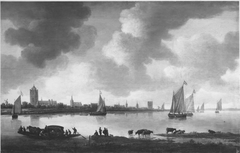 Stadt am Fluss (Ansicht von Zierikzee) (Nachahmer) by Jan van Goyen