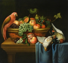 Still Life with a Parrot, Fruit and Dead Birds by Anonymous