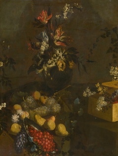 Still Life with Flower Bouquet and Fruit by Jakob Bogdani