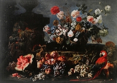 Still-life with flowers and fruits by Franz Werner Tamm