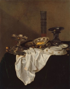 Still life with plates and a beaker, 1649 by Jan Treck