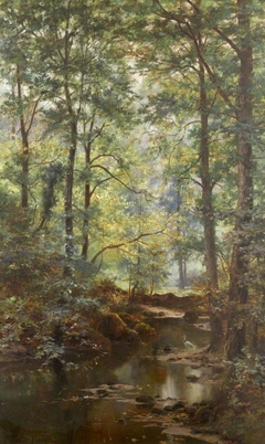 Stream with a Heron in a Wood by Walter Boodle