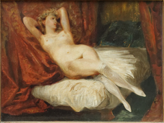 Study of Female Nude Reclining on a Divan by Eugène Delacroix