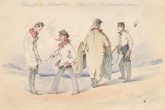 Study of Four Men in Military Uniforms by Friedrich Carl von Scheidlin