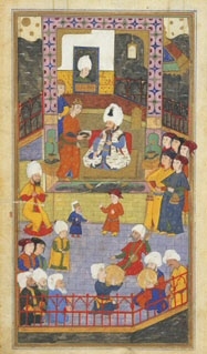 Sultan Murad III receiving a book by Anonymous