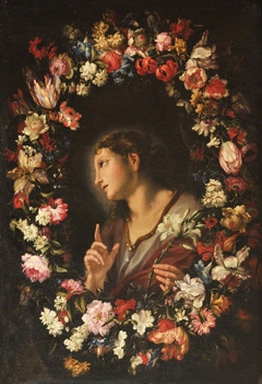 The Angel of the Annunciation in a Garland of Flowers by Carlo Maratta