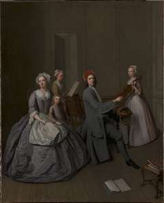 The Artist's Family Making Music Together by Balthasar Denner