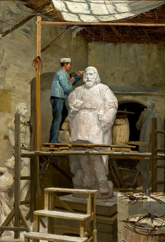 The Atelier of the Sculptor Simões de Almeida by José Malhoa