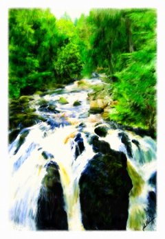 The Black Linn Falls near Dunkeld by John Halvorsen