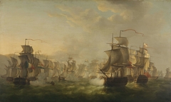 The Encounter of the Dutch and the English Fleet during the Voyage of the Dutch Flotilla to Boulogne, 1805 by Martinus Schouman