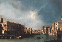 The Grand Canal from Rialto toward the North by Canaletto