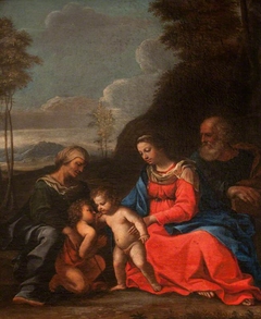 The Holy Family with the Infant John the Baptist and Saint Elizabeth by circle of Reynaud Levieux