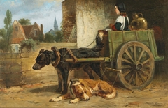 The Little Wagon by Henriëtte Ronner-Knip