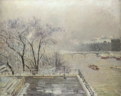 The Louvre, Morning, Effect of Snow (Second Series) by Camille Pissarro