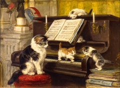 The Piano Lesson (De pianoles) by Henriëtte Ronner-Knip