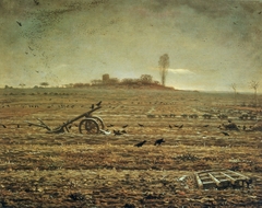 The Plain of Chailly with Harrow and Plough by Jean-François Millet