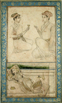 Two princes and a reclining lady by Anonymous