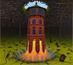 Underwater tower by Jacek Yerka